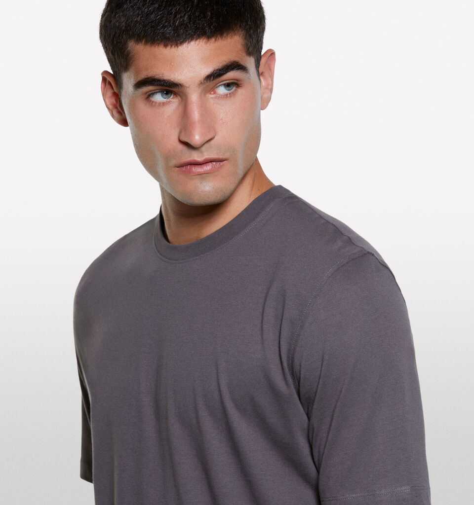 Dark gray regular fit short sleeve t-shirt - men's short sleeve t-shirts - Dark Gray | Sisley image number 4